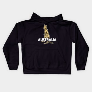 Australian Kangaroo - Nature Illustration Kids Hoodie